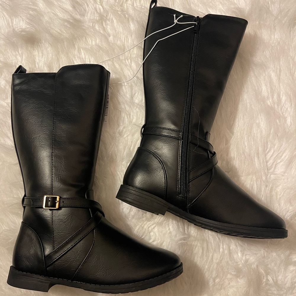 Black boots girls size 2